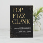 Pop Fizz Clink Wedding Verloving Uitnodiging (Staand voorkant)