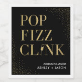 Pop Fizz Clink Wijn Mousserende Wijn Prosecco Labe Wijn Etiket (Enkel label)