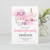 POP. FIZZ. KLINK. vrijgezellenfeest Kaart (Staand voorkant)