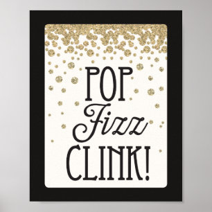 Pop Fizz-link New Years Eve Party Decoration Sign Poster