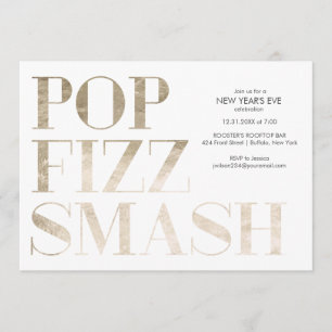 Pop Fizz Smash Faux Gold Foil Nieuwjaar Kaart