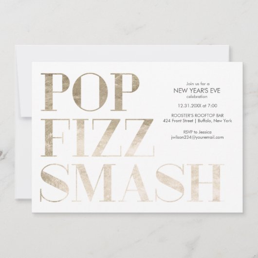 Pop Fizz Smash Nepgoud Folie Nieuwjaar Kaart (Voorkant)