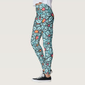Pop Fleur (Aqua) Leggings (Gauche)