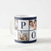 POP Foto Collage Navy Blue Coffee Mok (Voorkant links)