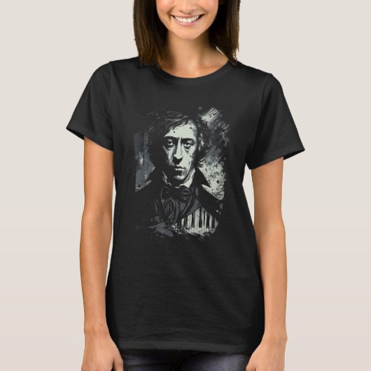Pop Frederic Chopin Music Composer Piano T-shirt (Voorkant)