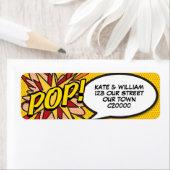 POP Fun Retro Comic Book Pop Art-adres Etiket (Insitu)