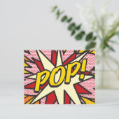 POP Fun Retro Stripboek Pop Art Aankondigingskaart (Staand voorkant)