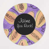 Pop Funk Papayas Food Lunch Box Labels (Design 1)