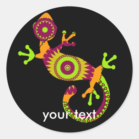 pop gecko ronde sticker (Voorkant)