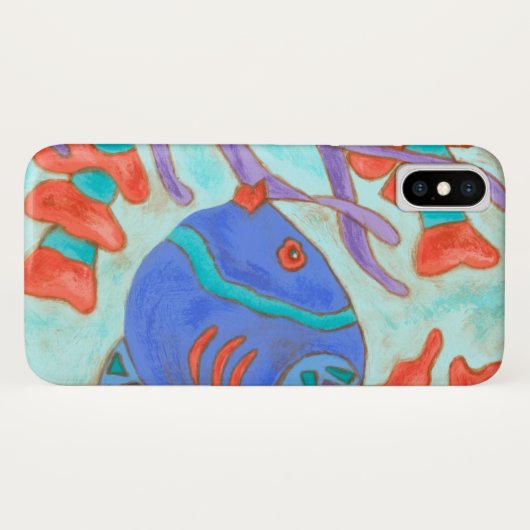 Pop-gekleurde vis Case-Mate iPhone case (Achterkant (horizontaal))