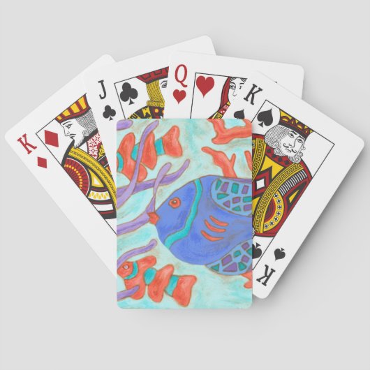 Pop-gekleurde vis pokerkaarten (Achterkant)