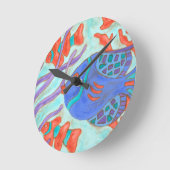 Pop-gekleurde vis ronde klok (Hoek)