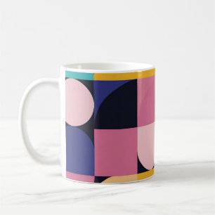 Pop Geometrie Retro Mok – Kleurrijk Mid-Century