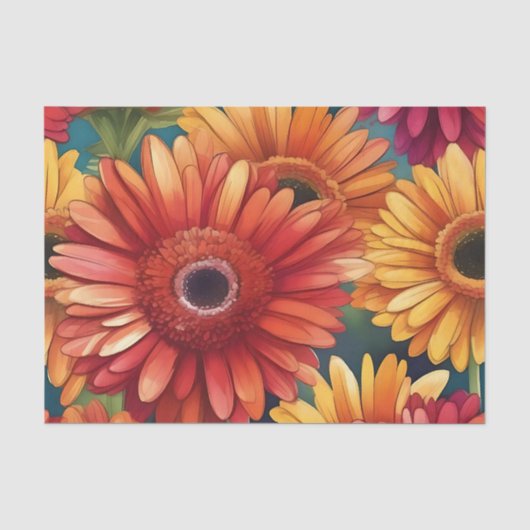 Pop Gerbera Daisy Pattern Tissuepapier (Voorkant)