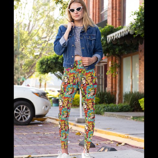 Pop Girl Art Comic Leggings 1 - Fun