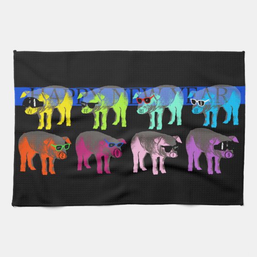 Pop H Keukenhanddoek in het nieuwe jaar 2019 (Horizontaal)