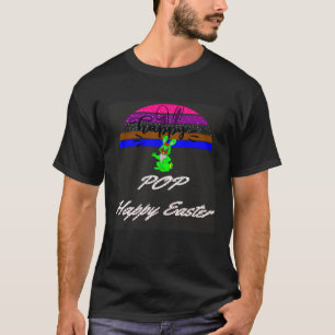 Pop Happy Easter Kleurrijke Gestreepte Sale T-shirt