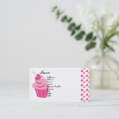 Pop Heart Cupcake Visitekaartje (Staand voorkant)