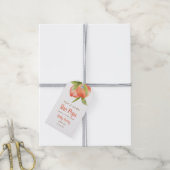 Pop het als ze knalt Little Peach Baby Shower Cadeaulabel (Met Touw)