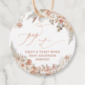 Pop het als ze Pop Boho Pampas Grass Bedankjes Labels (Voorkant)