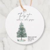 Pop het als ze pop met elegante kerstboom bedankjes labels (Voorkant)