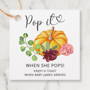 Pop het als ze pop met pompoen voor labels