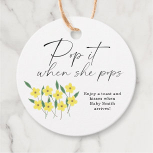 Pop het als ze pop op elegante Wildbloemen Bedankjes Labels