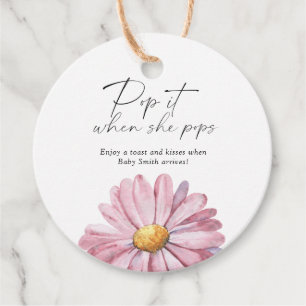 Pop het als ze pop op elegante Wildbloemen Bedankjes Labels