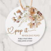Pop het als ze Poppen bloemenBaby shower Bedankjes Labels (Voorkant)