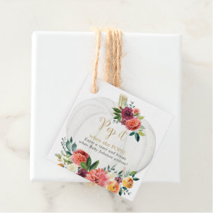 Pop het als ze poppen Bourgondische pompoen herfst Bedankjes Labels