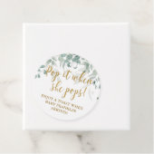 Pop het als ze poppen Greenery Baby shower Bedankjes Labels (In situ)