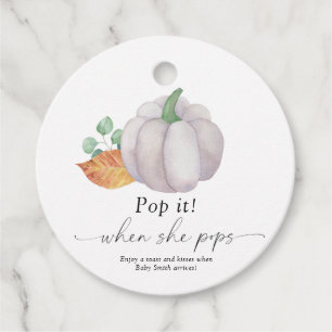 Pop het als ze poppen - Witte pompoen - Bedankjes Labels