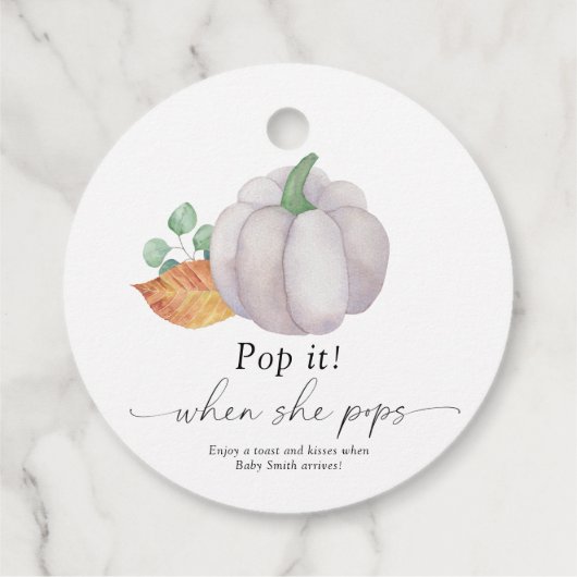 Pop het als ze poppen - Witte pompoen - Bedankjes Labels (Achterkant)