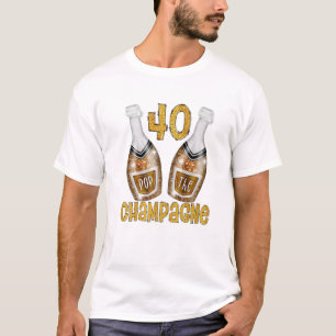 Pop het Champagne-ontwerp voor vrouwen Funny White T-shirt