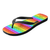 Pop-het met jouw naam kleurrijk teenslippers (Schuin)