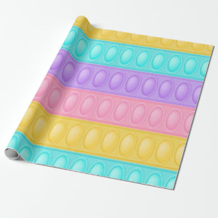 Pop het pastel regenboogmeisje Birthday Party Cadeaupapier