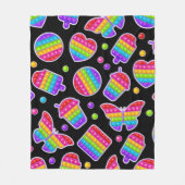 Pop het Rainbow Butterflies en harten Fleece Deken (Voorkant)