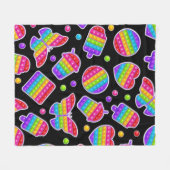 Pop het Rainbow Butterflies en harten Fleece Deken (Voorkant (Horizontaal))