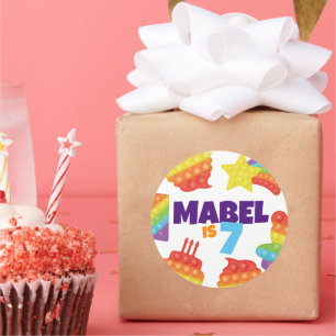 Pop het!   Regenboogverjaardag Ronde Sticker