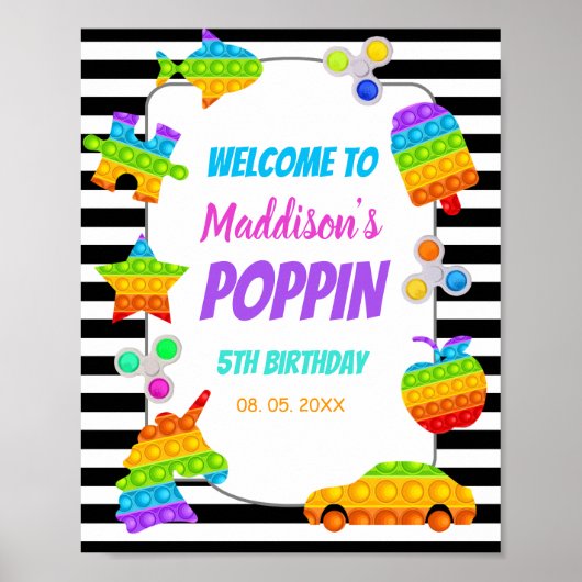 Pop Het Speelgoed Verjaardag Pop op Fidget Push We Poster (Voorkant)