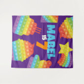 Pop het! | Uitnodiging Verjaardag Achtergrond Wandkleed (Voorkant (horizontaal))