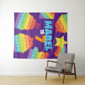 Pop het! | Uitnodiging Verjaardag Achtergrond Wandkleed (In Situ (horizontaal))