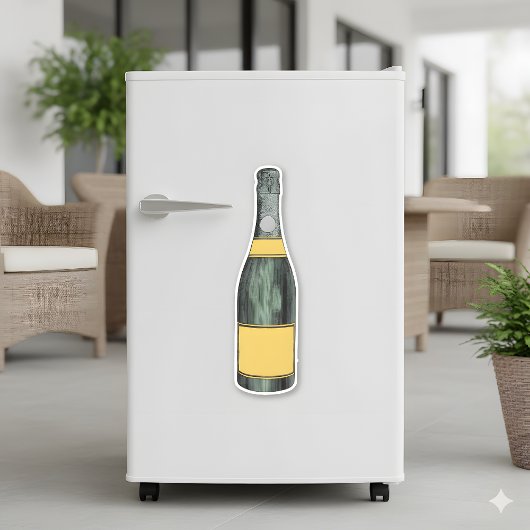 Pop het verleden: Retro Champagne Sticker