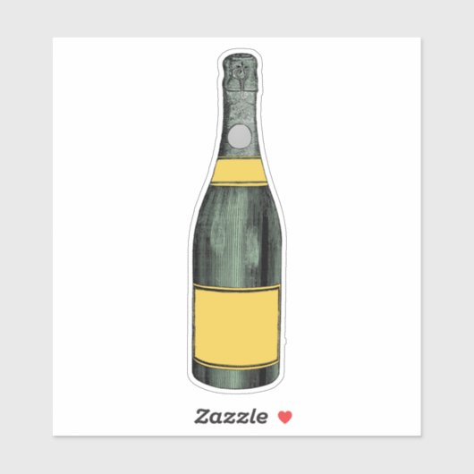 Pop het verleden: Retro Champagne Sticker (Vel)