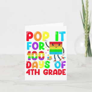 Pop het voor 100 dagen van school 4e klas 100e dag kaart