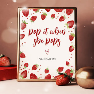 Pop het wanneer ze Poppen Baby shower tafelteken Poster