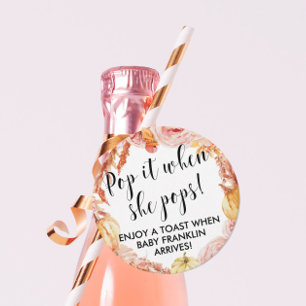 Pop het wanneer ze poppen Herfst Baby shower Favor Bedankjes Labels