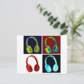 Pop hoofdtelefoon briefkaart (Staand voorkant)