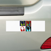 Pop hoofdtelefoon bumpersticker (Op auto)