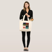 Pop hoofdtelefoon grote tote bag (Voorkant (model))